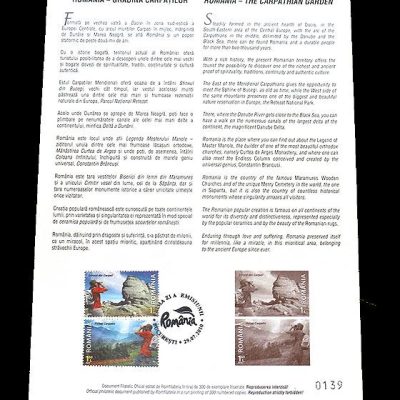 Philatelic Document ROMANIA – THE CARPATHIAN GARDEN