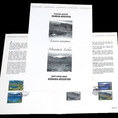 Philatelic Document Joint stamp issue ROMANIA - ARGENTINA / MOUNTAIN LAKES