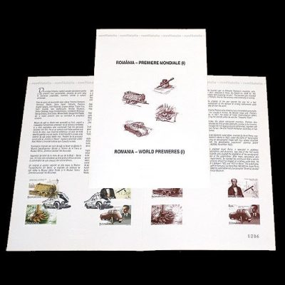 Philatelic Document ROMANIA - WORLD PREMIERES (I)
