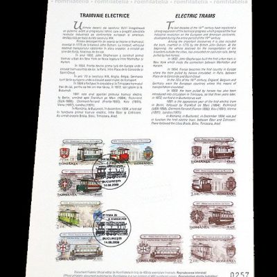 Philatelic Document ELECTRIC TRAMS