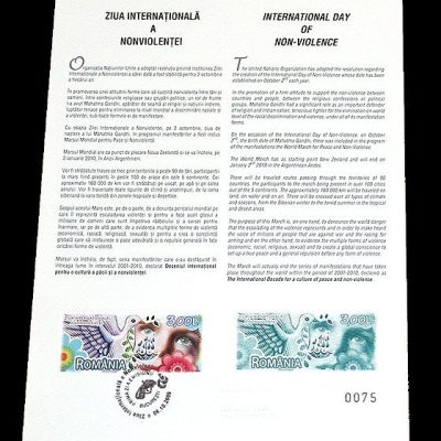 Philatelic Document INTERNATIONAL DAY OF NON-VIOLENCE