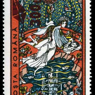 Romanian folk fairy tales 1994 – dragon overprint