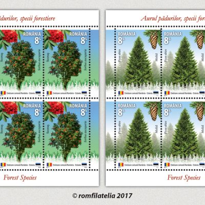 Joint Stamp Issue ROMANIA - ESTONIA Forest Species