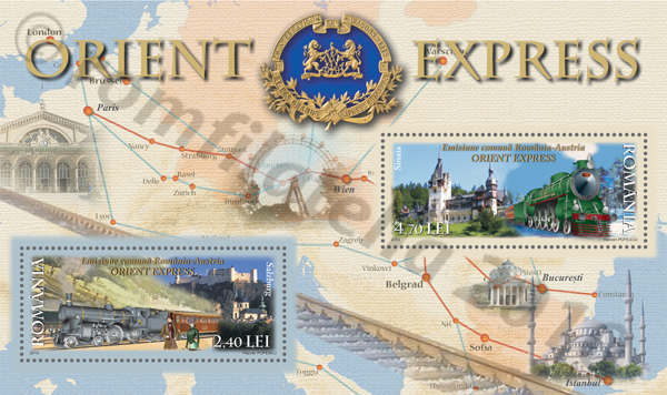 Joint stamp issue ROMANIA – AUSTRIA ; ORIENT EXPRESS