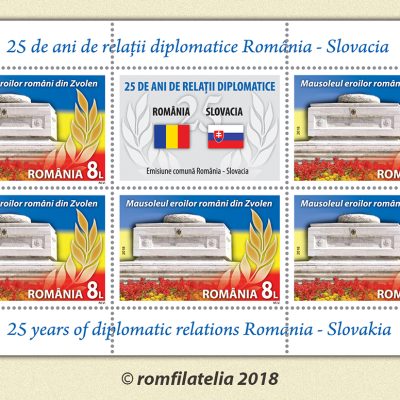 Joint stamp issue ROMANIA – SLOVAKIA 25 years of diplomatic relations