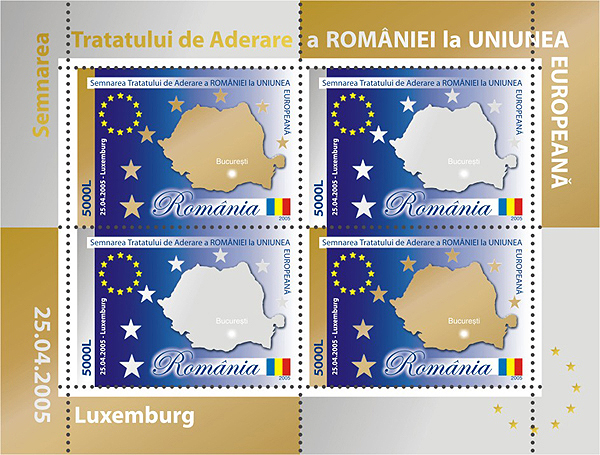 Signing the Accession Treaty of Romania to the European Union on April 25, in Luxembourg 1 Signing the Accession Treaty of Romania to the European Union on April 25, in Luxembourg