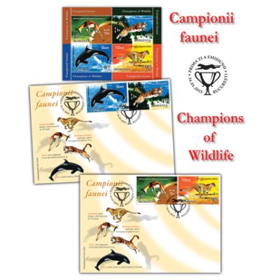 Champions of wildlife illustrated on the first Romanian stamps of 2015