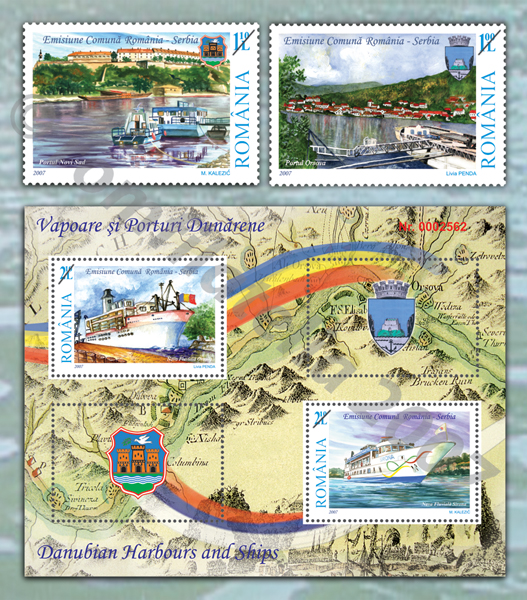 Joint Stamp Issue Romania - Serbia "Danubian Harbours and Ships" 1 Joint Stamp Issue Romania - Serbia "Danubian Harbours and Ships"